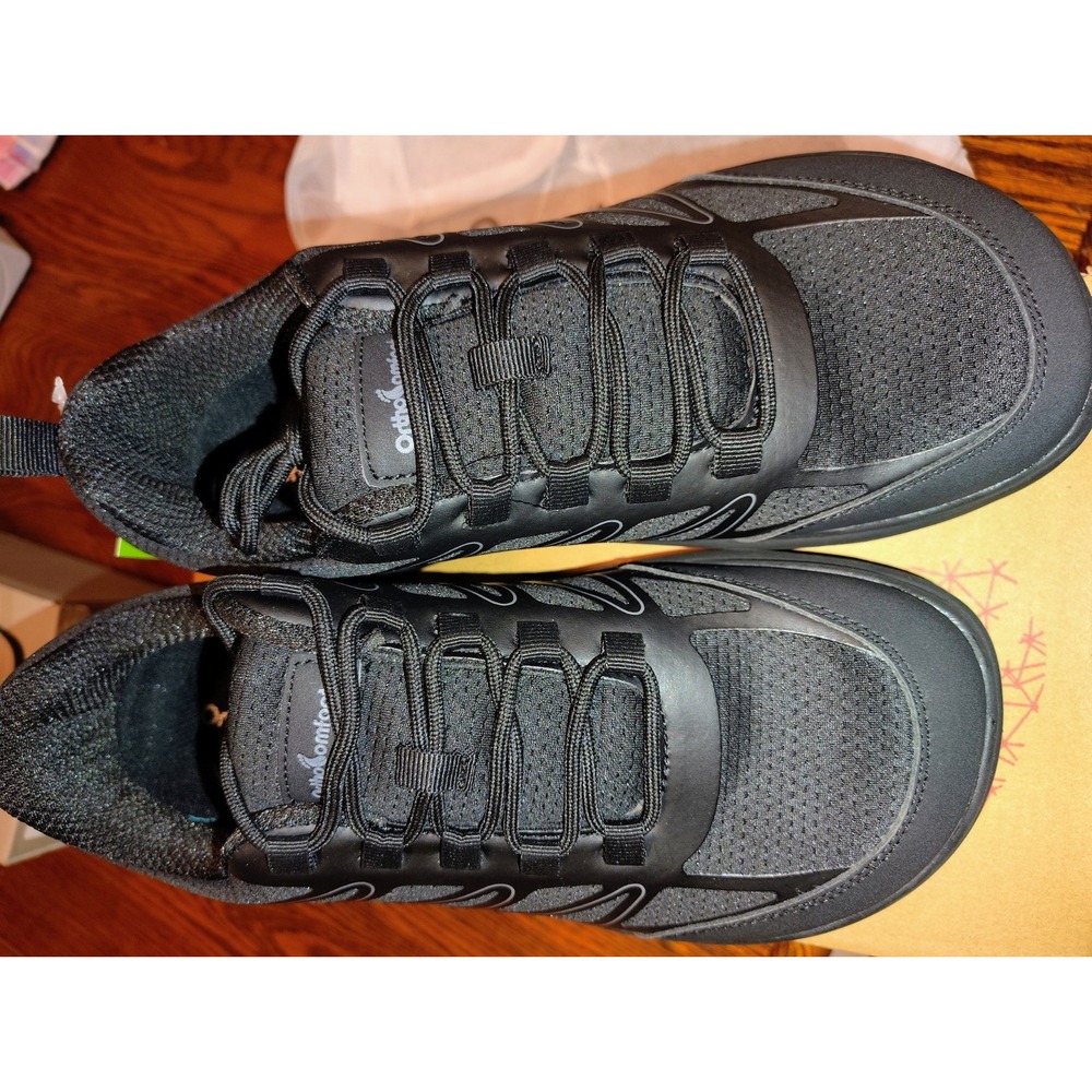 Orthocomfoot Black Low Top Lace Up Athletic Sneaker Men's Casual Activewear